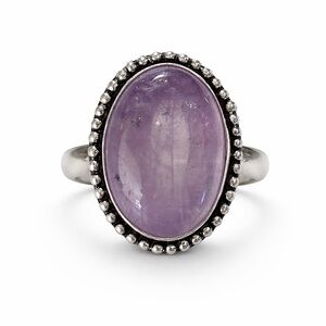 Sterling Silver Amethyst Oval Cocktail Ring - Purple